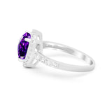 Art Deco Cushion Cut Engagement Ring Simulated Cubic Zirconia 925 Sterling Silver