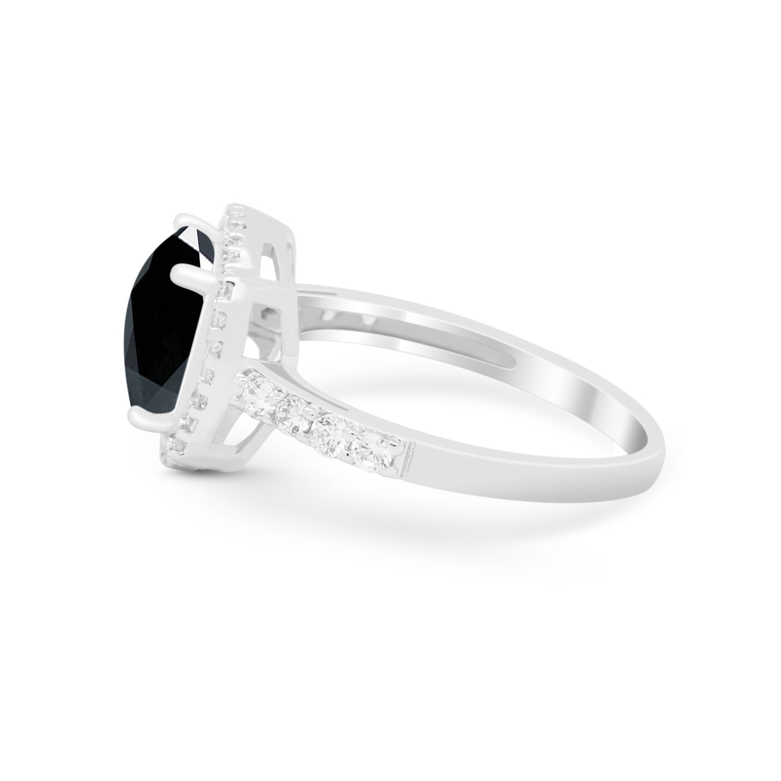Art Deco Cushion Cut Engagement Ring Simulated Cubic Zirconia 925 Sterling Silver