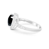 Art Deco Cushion Cut Engagement Ring Simulated Cubic Zirconia 925 Sterling Silver