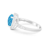 Art Deco Cushion Cut Engagement Ring Simulated Cubic Zirconia 925 Sterling Silver