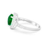 Art Deco Cushion Cut Engagement Ring Simulated Cubic Zirconia 925 Sterling Silver