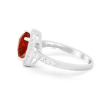 Art Deco Cushion Cut Engagement Ring Simulated Cubic Zirconia 925 Sterling Silver