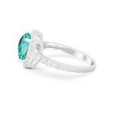 Art Deco Cushion Cut Engagement Ring Simulated Cubic Zirconia 925 Sterling Silver