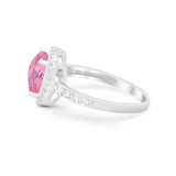 Art Deco Cushion Cut Engagement Ring Simulated Cubic Zirconia 925 Sterling Silver