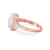 Art Deco Cushion Cut Engagement Ring Simulated Cubic Zirconia 925 Sterling Silver