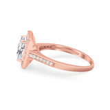 Vintage Style Emerald Cut Engagement Ring 925 Sterling Silver Simulated Cubic Zirconia