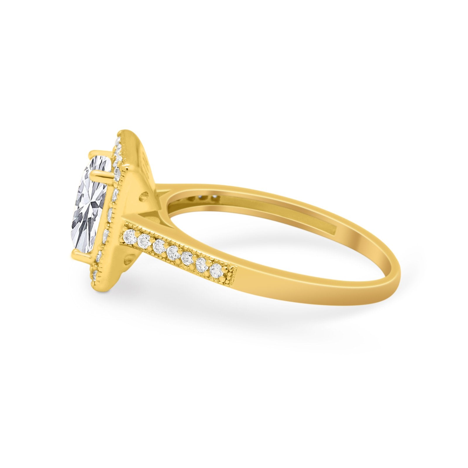 Vintage Style Emerald Cut Engagement Ring 925 Sterling Silver Simulated Cubic Zirconia