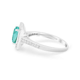 Vintage Style Emerald Cut Engagement Ring 925 Sterling Silver Simulated Cubic Zirconia