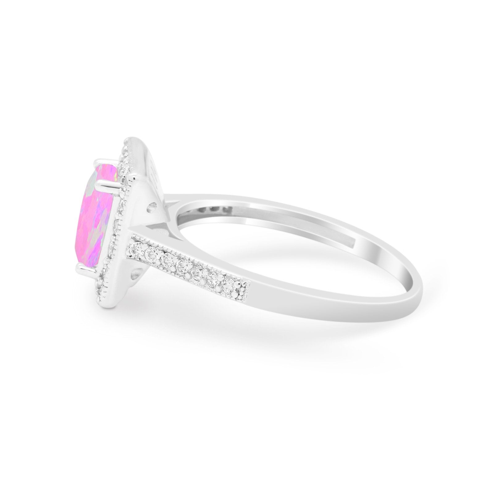 Vintage Style Emerald Cut Engagement Ring 925 Sterling Silver Simulated Cubic Zirconia
