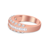 Half Eternity Wedding Band Simulated Cubic Zirconia 925 Sterling Silver