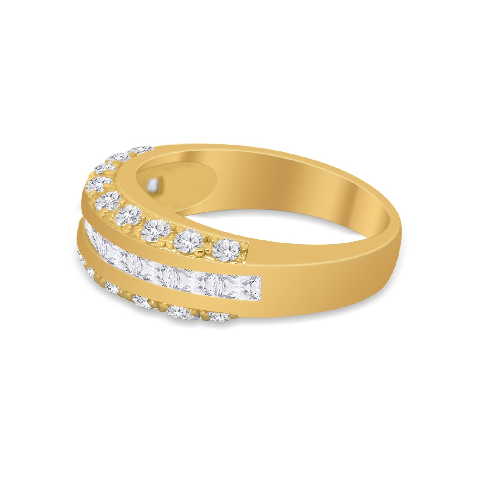 Half Eternity Wedding Band Simulated Cubic Zirconia 925 Sterling Silver