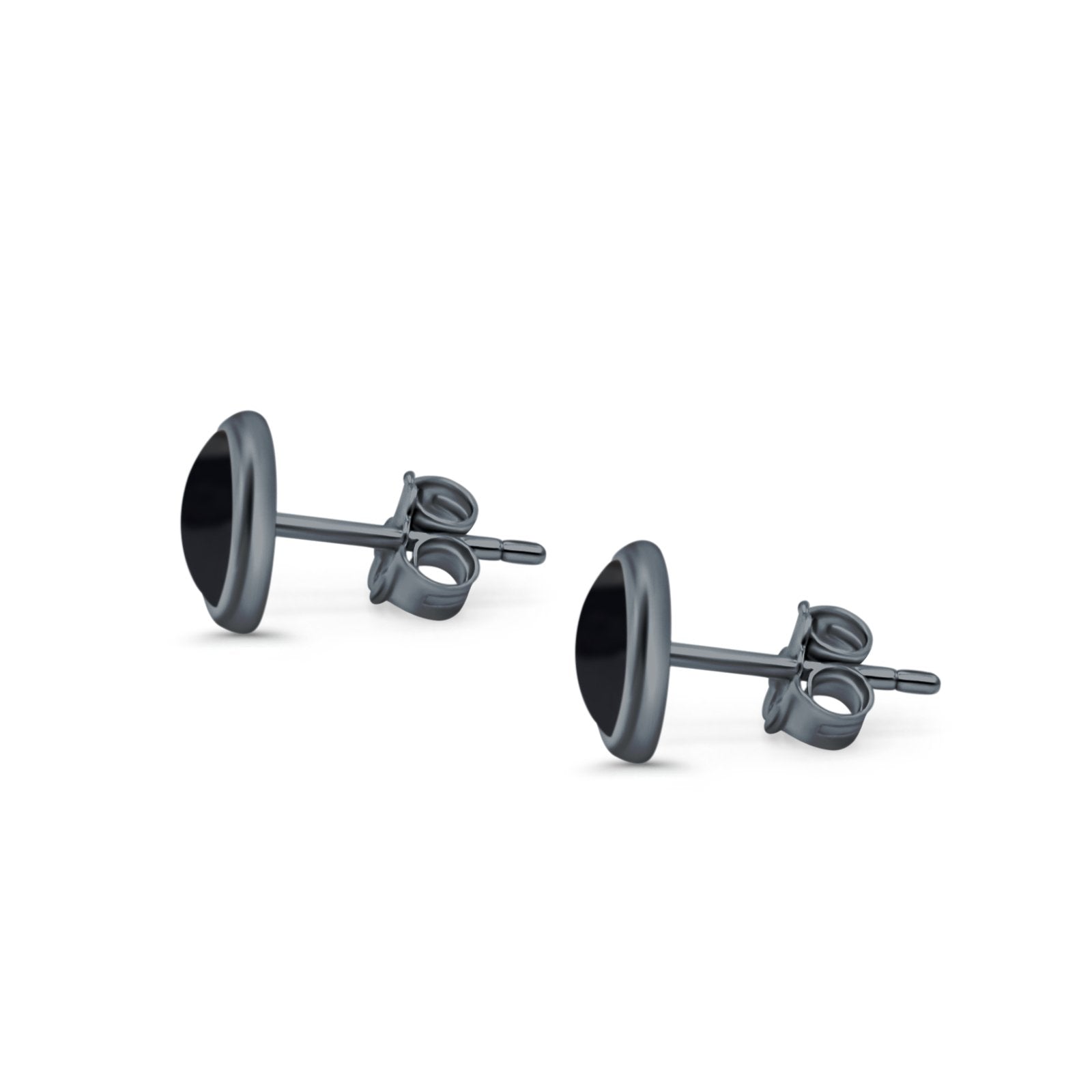 Half Ball Stud Earrings Round 925 Sterling Silver (5mm-16mm)