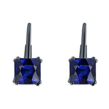 Cushion Leverback Earrings Cubic Zirconia 925 Sterling Silver