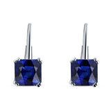 Cushion Leverback Earrings Cubic Zirconia 925 Sterling Silver