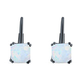 Cushion Leverback Earrings Cubic Zirconia 925 Sterling Silver