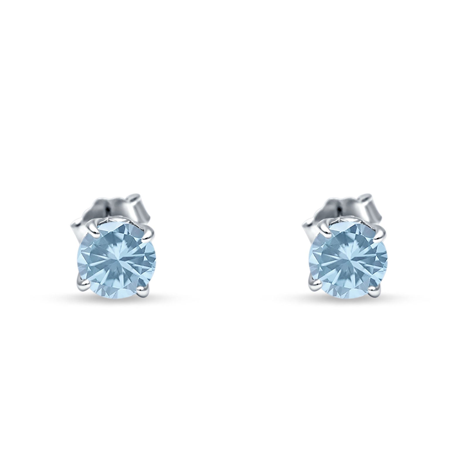 Round Hidden Halo Stud Earring Cubic Zirconia 925 Sterling Silver