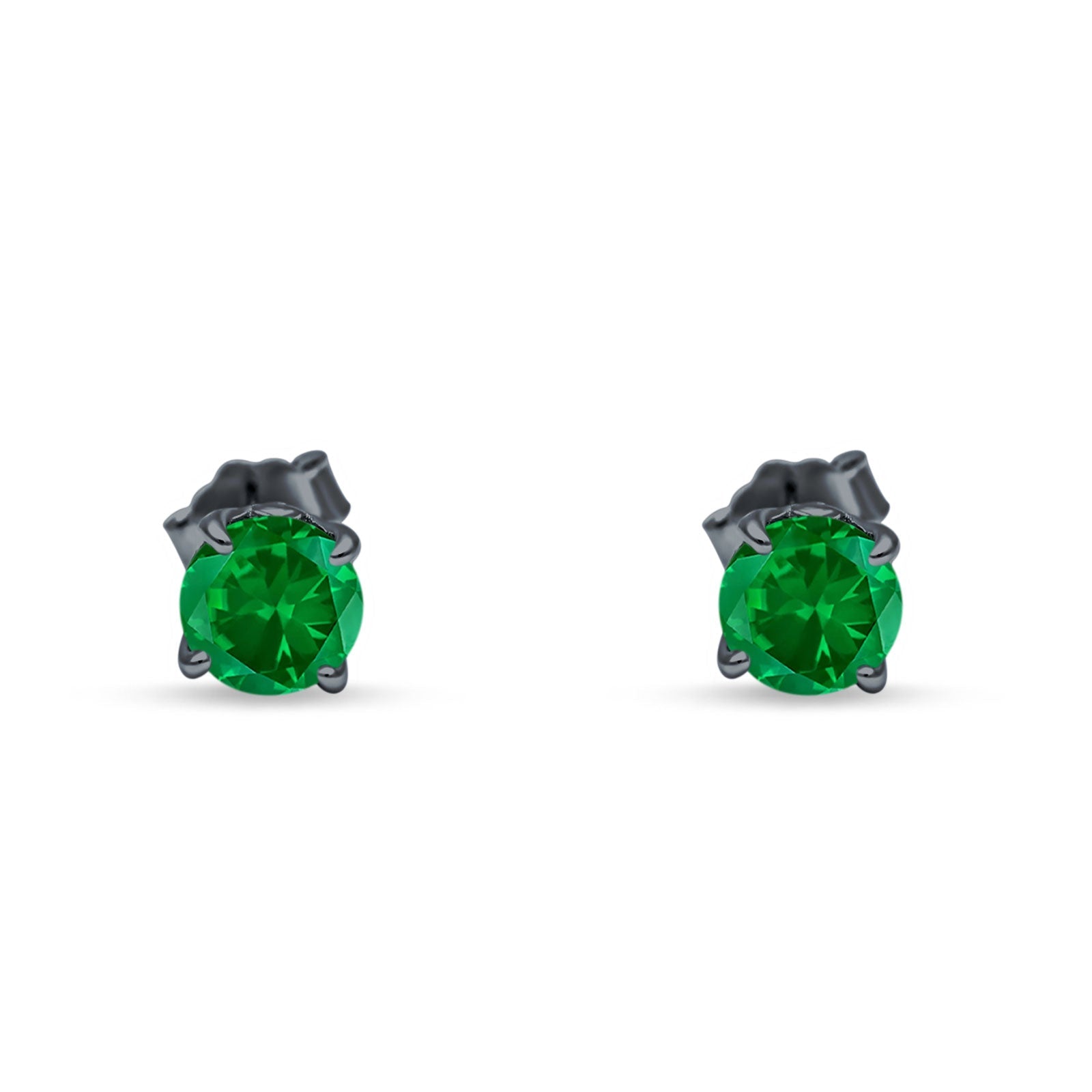 Round Hidden Halo Stud Earring Cubic Zirconia 925 Sterling Silver