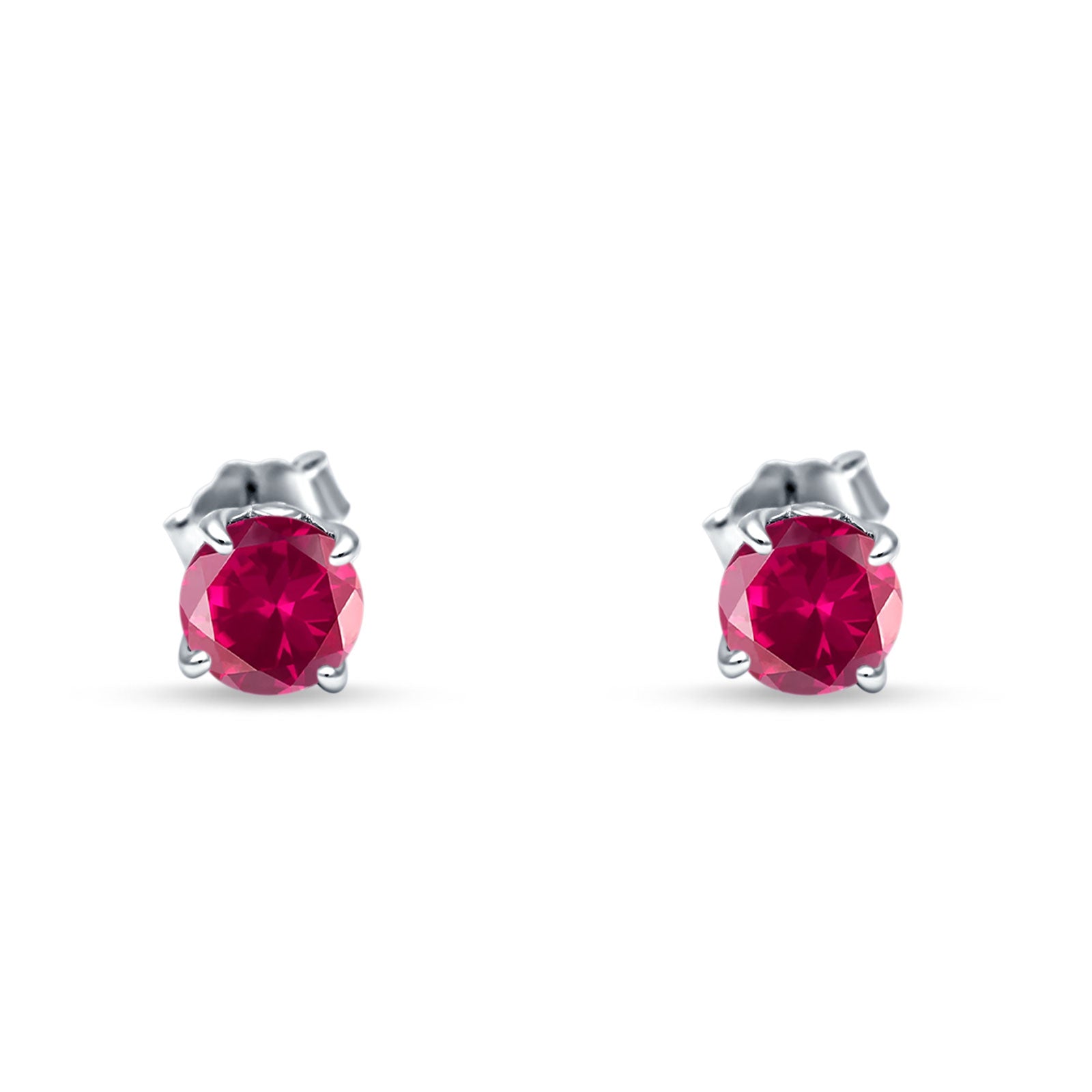 Round Hidden Halo Stud Earring Cubic Zirconia 925 Sterling Silver