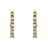 Half Eternity Huggie Hoop Earrings Cubic Zirconia 925 Sterling Silver