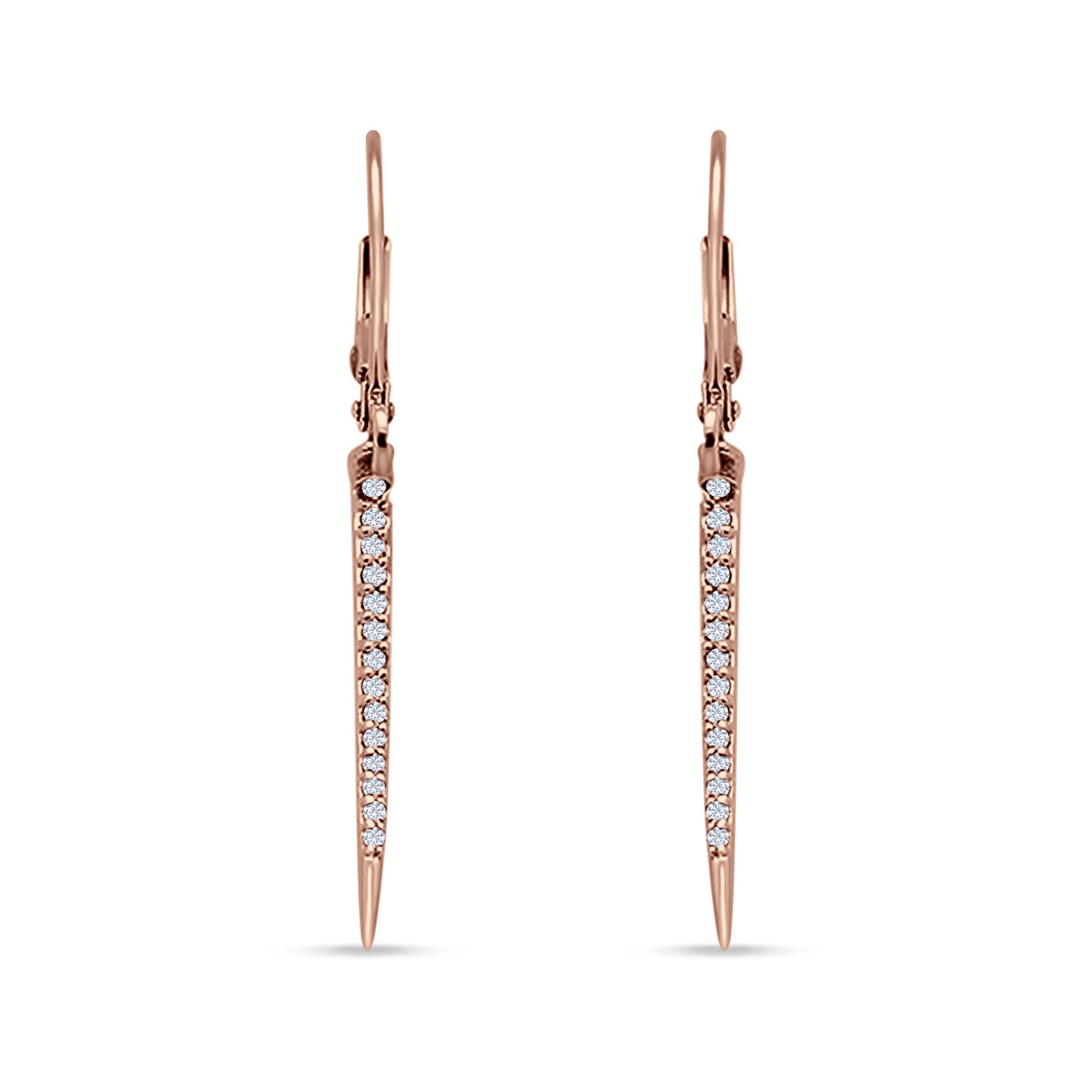 Drop Dangle Leverback Earrings Cubic Zirconia 925 Sterling Silver