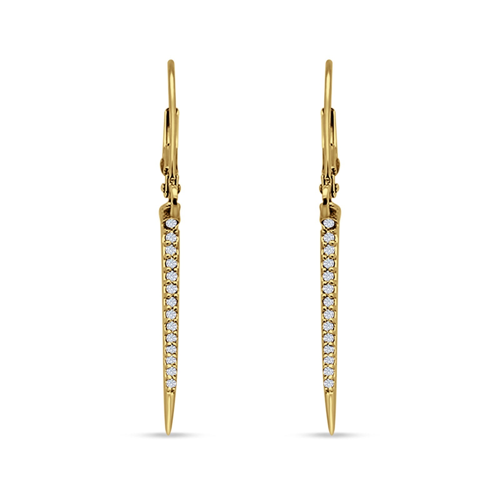 Drop Dangle Leverback Earrings Cubic Zirconia 925 Sterling Silver