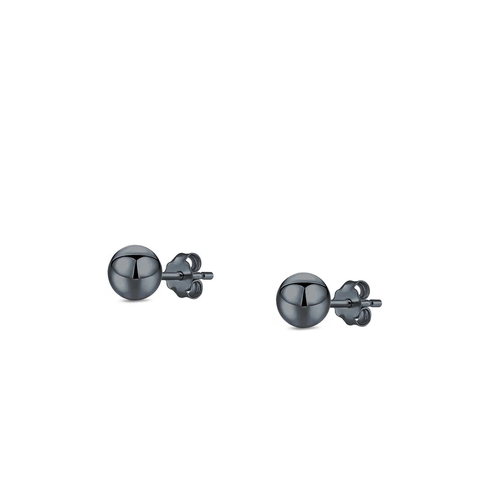 Ball Stud Earrings Round 925 Sterling Silver (2mm-18mm)