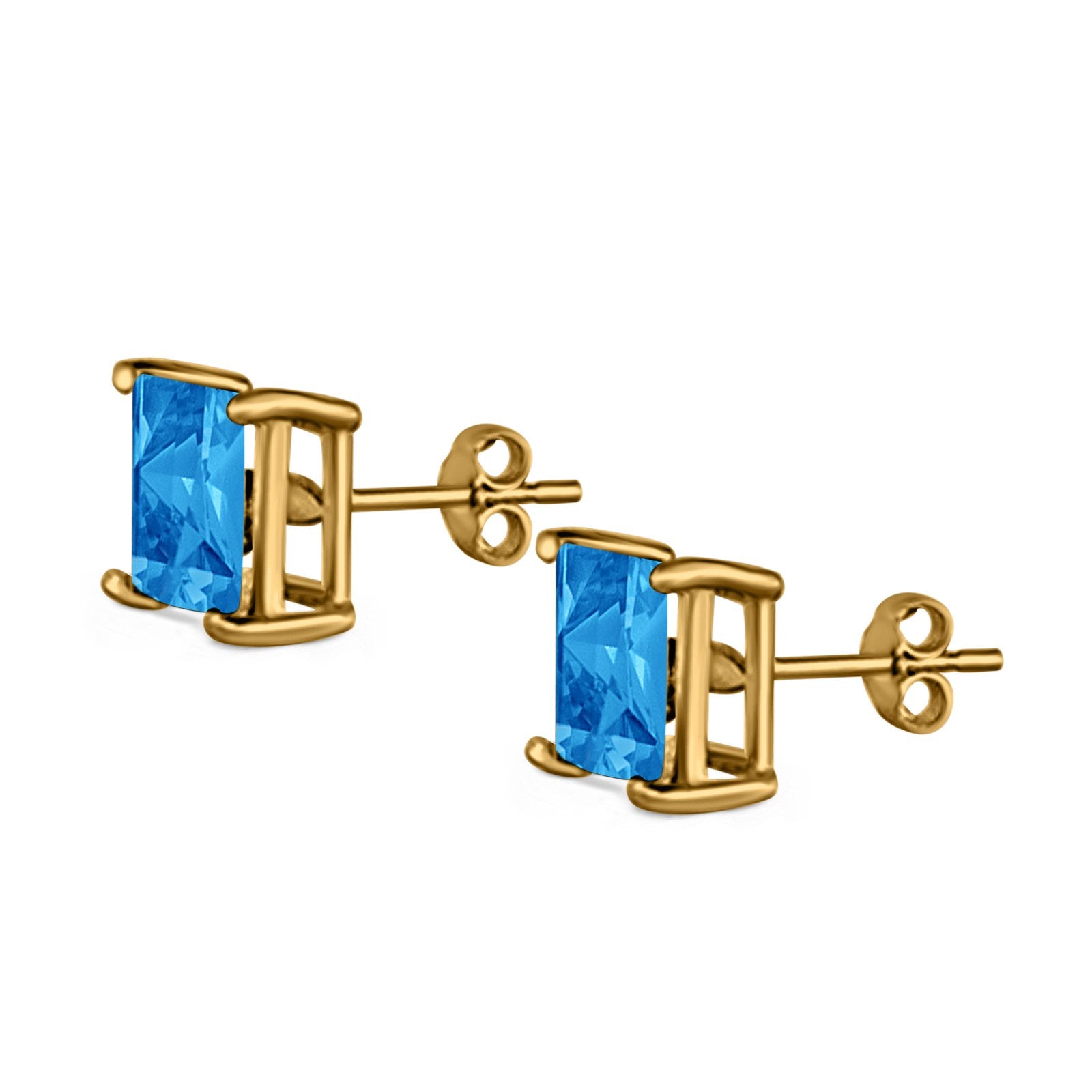 Halo Stud Earrings Princess Cut Simulated Cubic Zirconia 925 Sterling Silver (4mm-10mm)