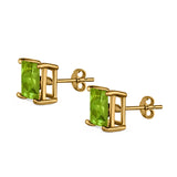 Halo Stud Earrings Princess Cut Simulated Cubic Zirconia 925 Sterling Silver (4mm-10mm)