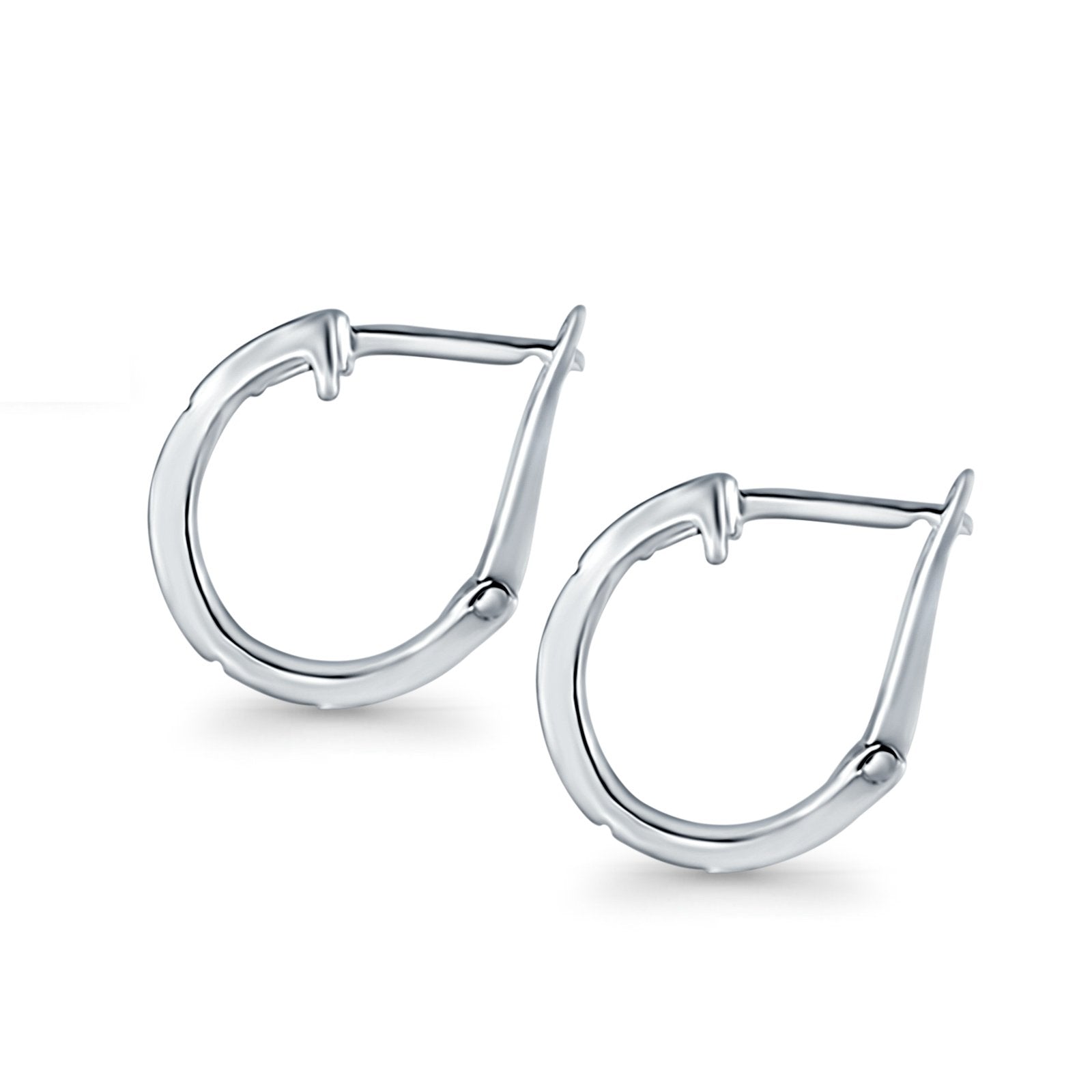 Hoop Earrings Created Opal 925 Sterling Silver (18mm)