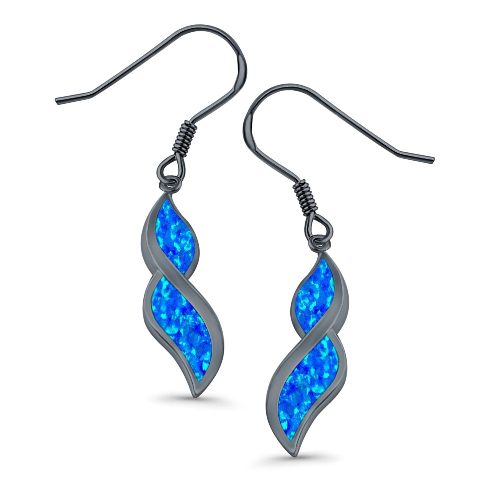 Marquise Drop Dangle Earrings Created Opal 925 Sterling Silver(30mm)