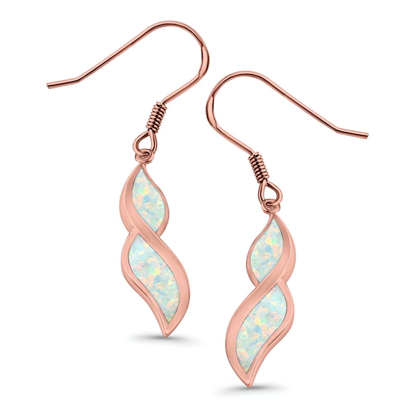 Marquise Drop Dangle Earrings Created Opal 925 Sterling Silver(30mm)