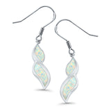 Marquise Drop Dangle Earrings Created Opal 925 Sterling Silver(30mm)