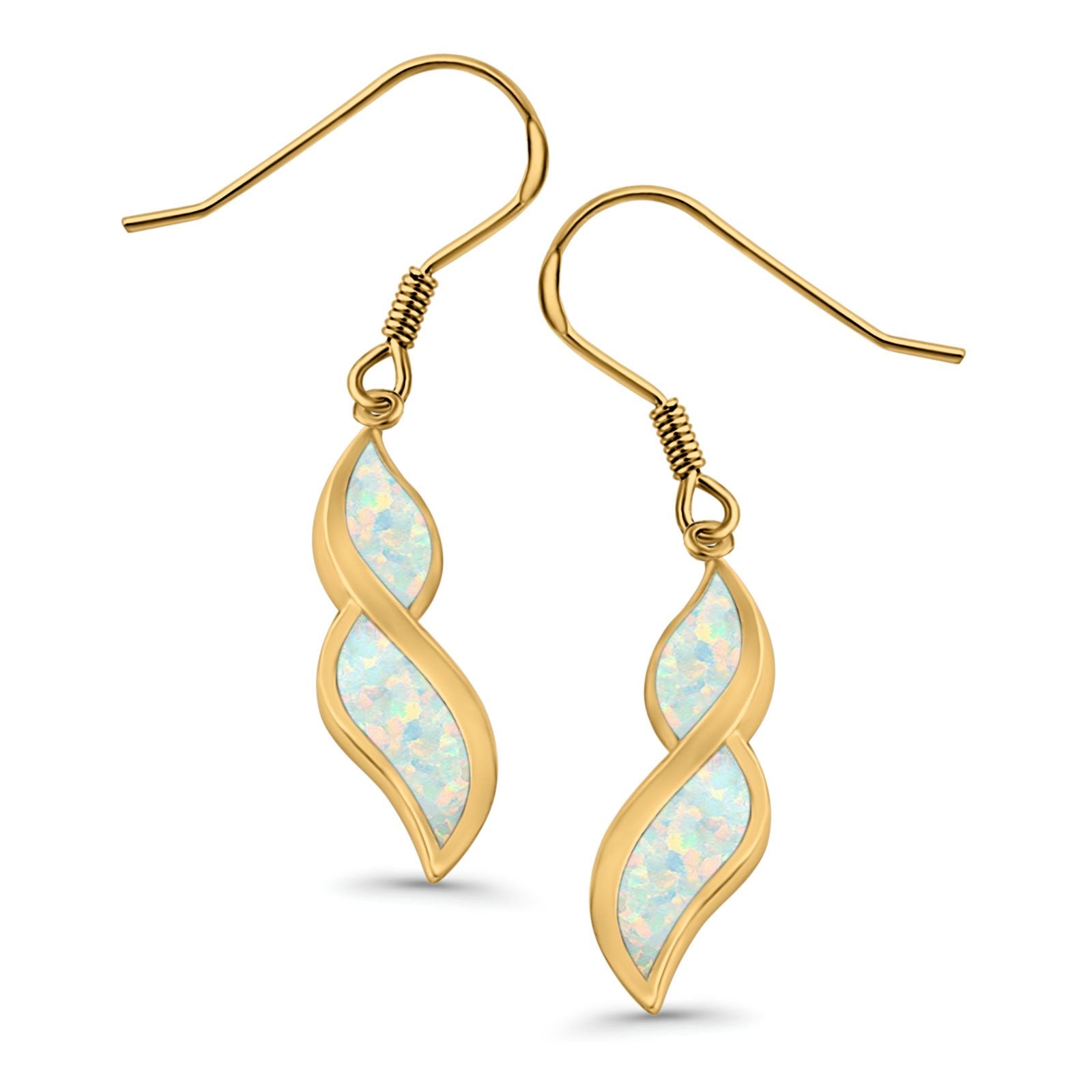 Marquise Drop Dangle Earrings Created Opal 925 Sterling Silver(30mm)