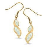 Marquise Drop Dangle Earrings Created Opal 925 Sterling Silver(30mm)