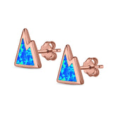 Mountain Stud Earrings Lab Created Opal 925 Sterling Silver
