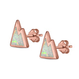 Mountain Stud Earrings Lab Created Opal 925 Sterling Silver