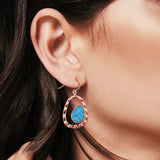 Drop Dangle Earrings Lab Created Opal 925 Sterling Silver (26mm)