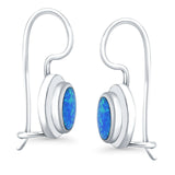 Dangling Leverback Earrings Created Opal 925 Sterling Silver (11mm)