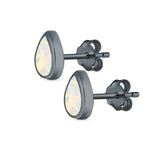 Pear Shape Stud Earrings Lab Created Opal 925 Sterling Silver (7.5mm)