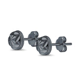 Half Ball Design Stud Earrings 925 Sterling Silver (7mm)