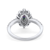 Art Deco Marquise Wedding Ring Simulated Cubic Zirconia 925 Sterling Silver