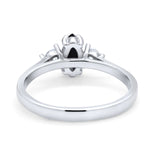 Three Stone Wedding Ring Simulated Cubic Zirconia 925 Sterling Silver