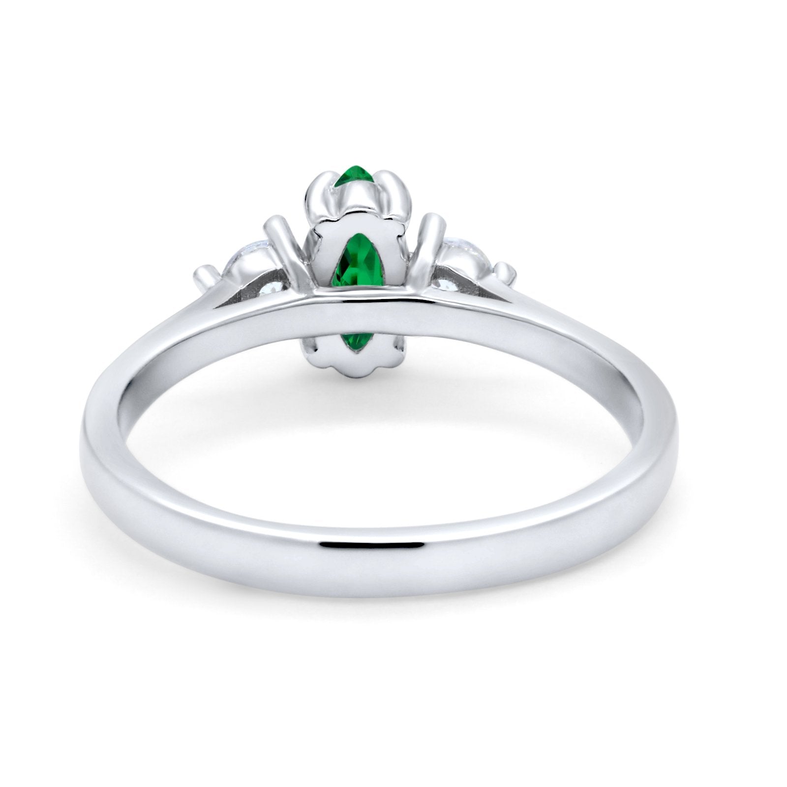 Three Stone Wedding Ring Simulated Cubic Zirconia 925 Sterling Silver