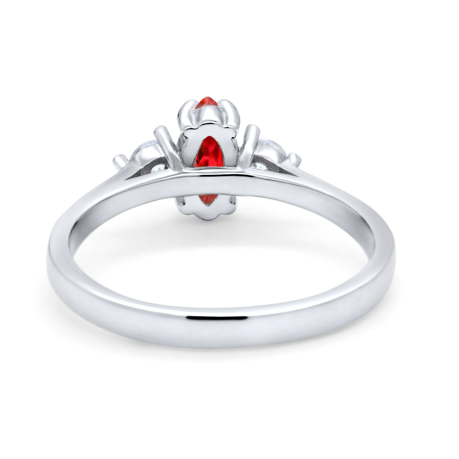 Three Stone Wedding Ring Simulated Cubic Zirconia 925 Sterling Silver