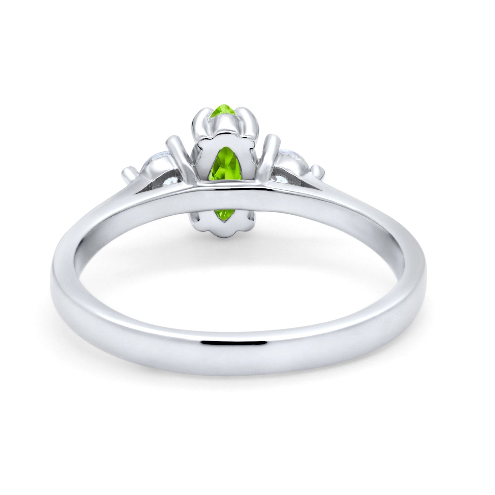 Three Stone Wedding Ring Simulated Cubic Zirconia 925 Sterling Silver