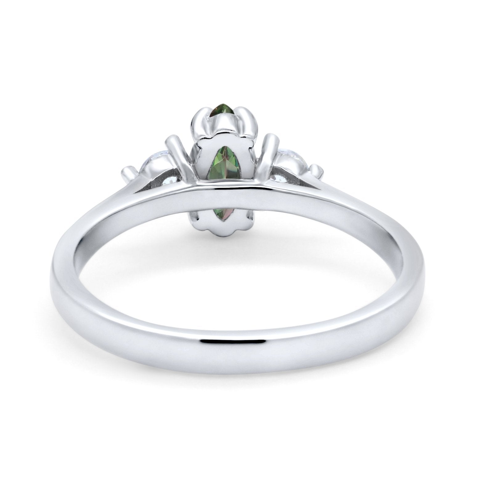 Three Stone Wedding Ring Simulated Cubic Zirconia 925 Sterling Silver