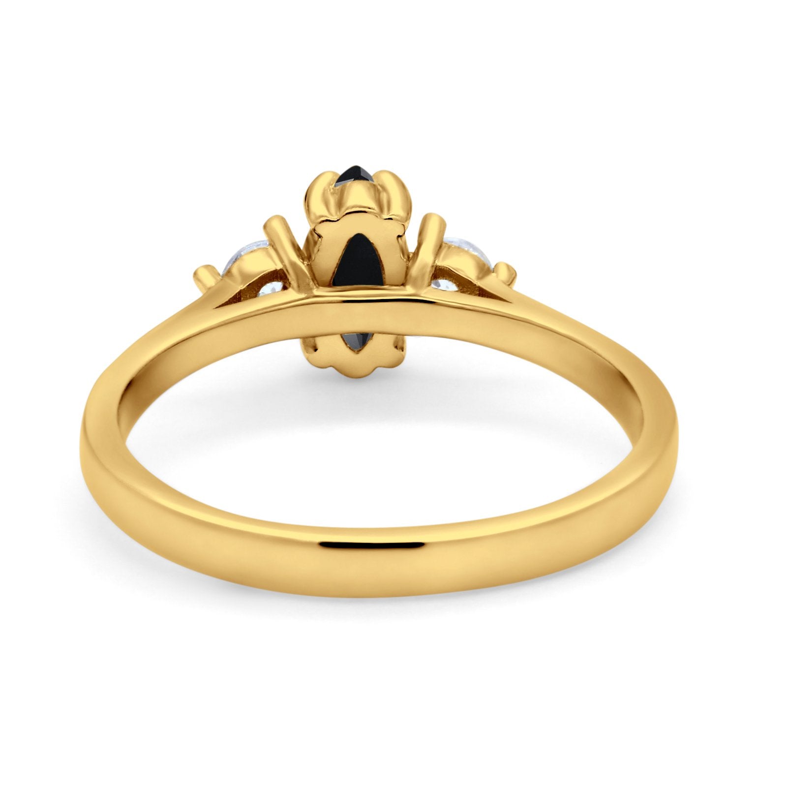 Three Stone Wedding Ring Simulated Cubic Zirconia 925 Sterling Silver