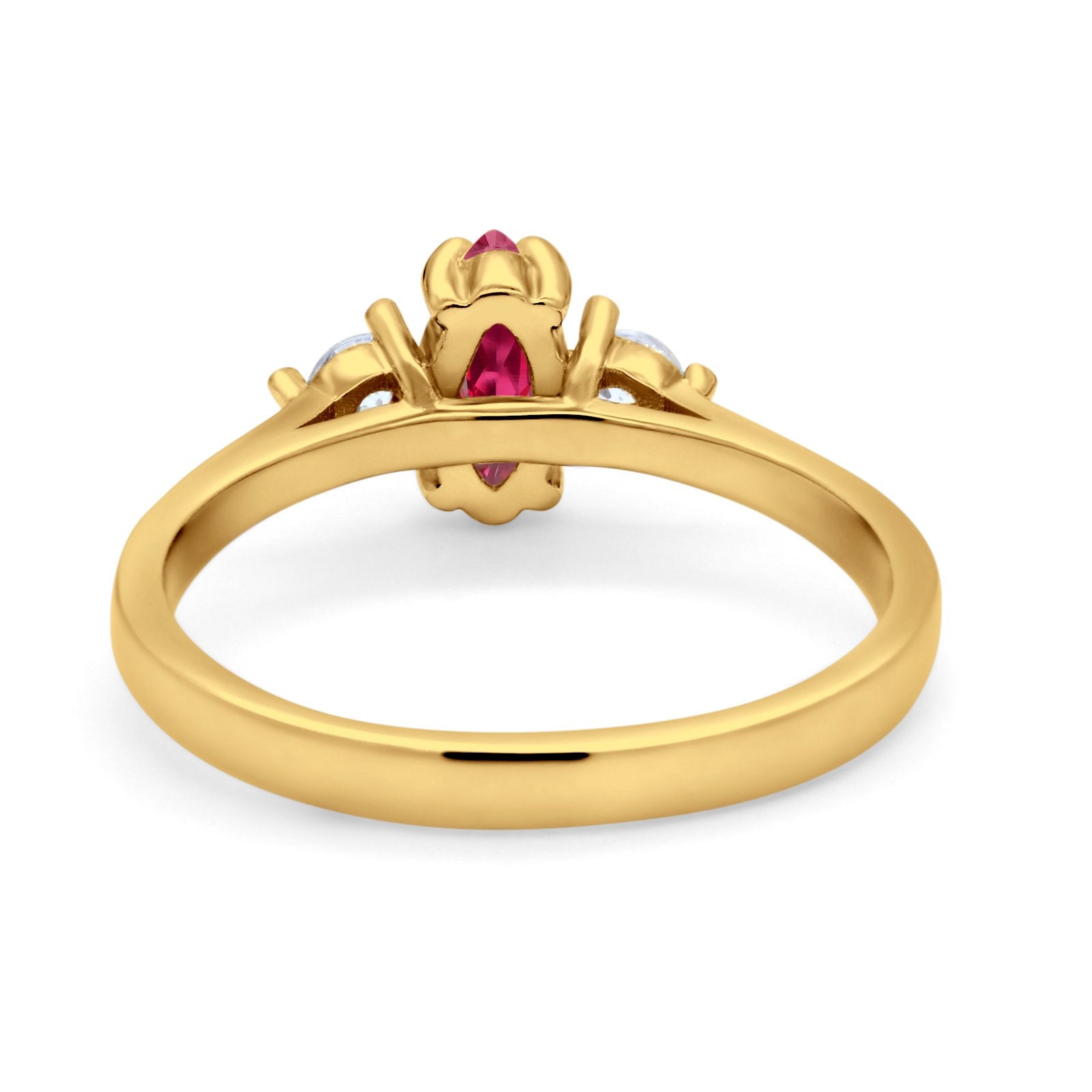 Three Stone Wedding Ring Simulated Cubic Zirconia 925 Sterling Silver