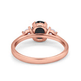 Three Stone Wedding Ring Oval Simulated Cubic Zirconia 925 Sterling Silver