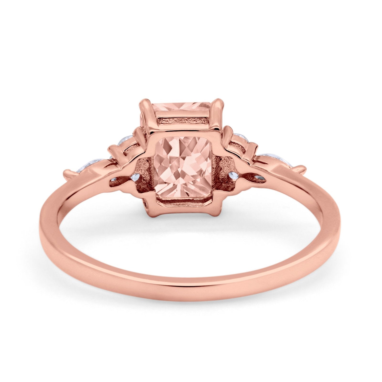 Art Deco Wedding Ring Marquise Simulated Cubic Zirconia 925 Sterling Silver